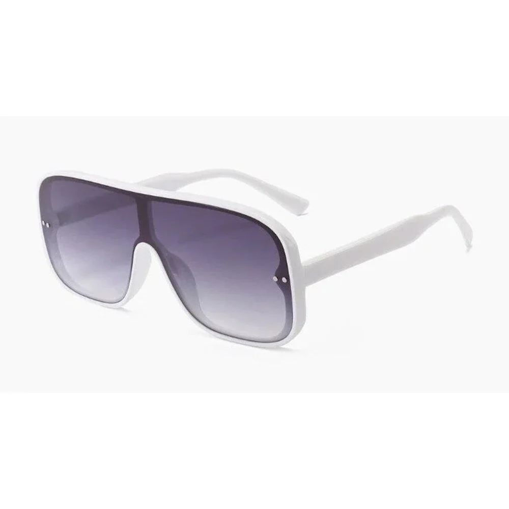 Sunglasses Men Fashion Trendy White Frame UV400 Protect Bold Shield  Modern 2026